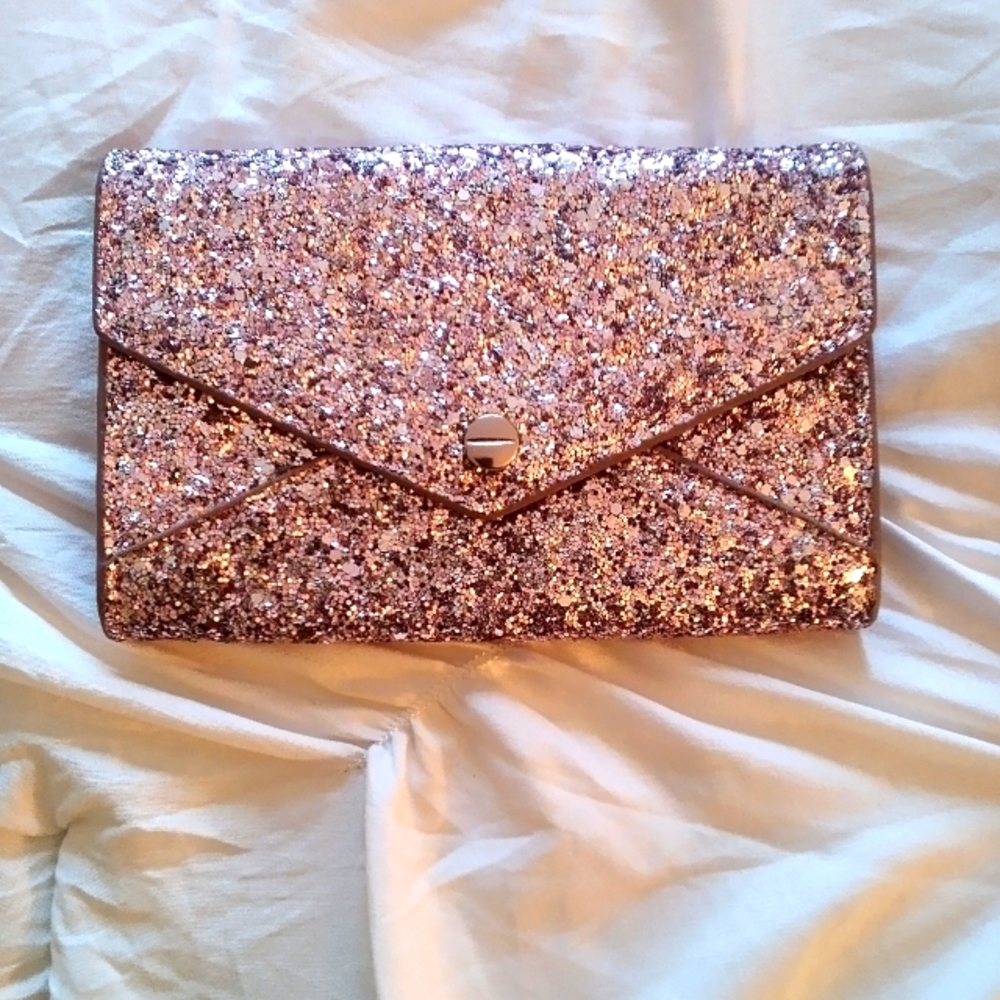 Mali and Lili Pink Glitter Clutch Bag